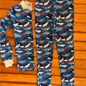 NWT Mini Boden Blue Sea Life Pajama Set
